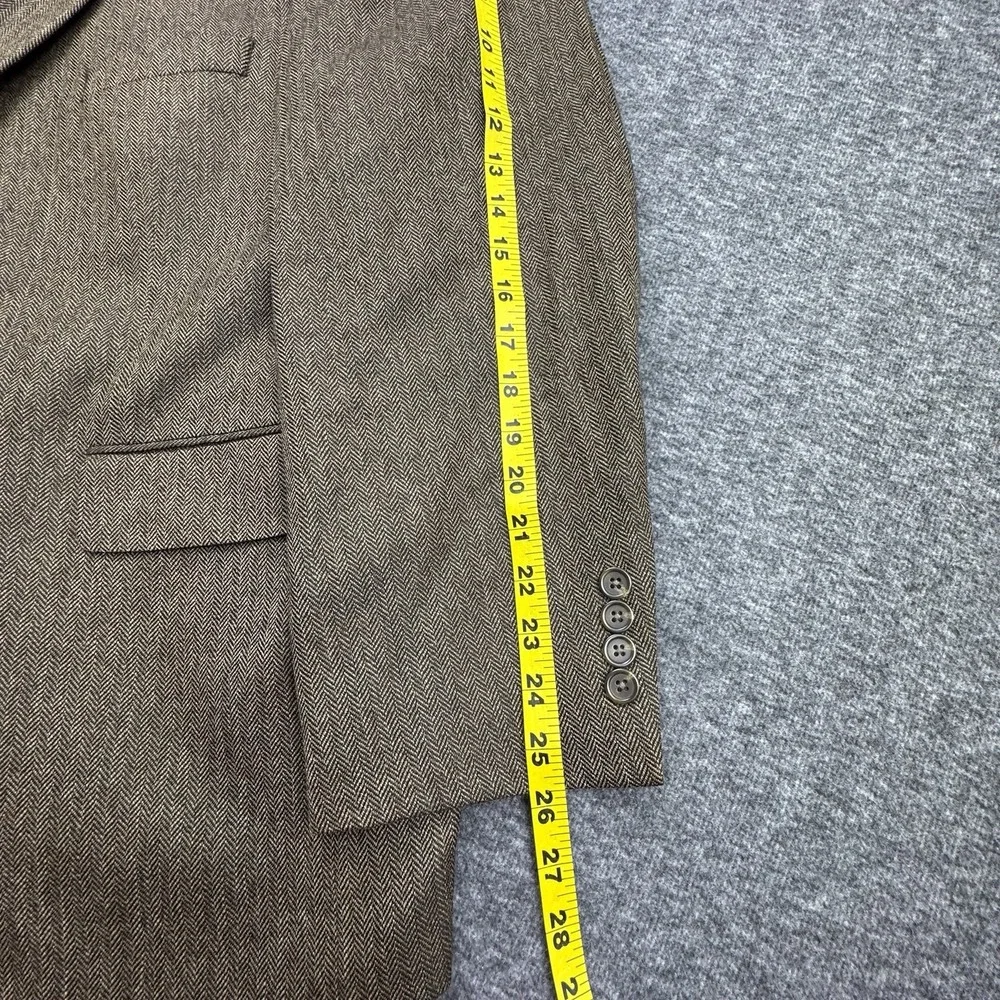 Stafford Men's 100%‎ Wool 2-Button Classic Fit Blazer Brown Herringbone Sz 52R